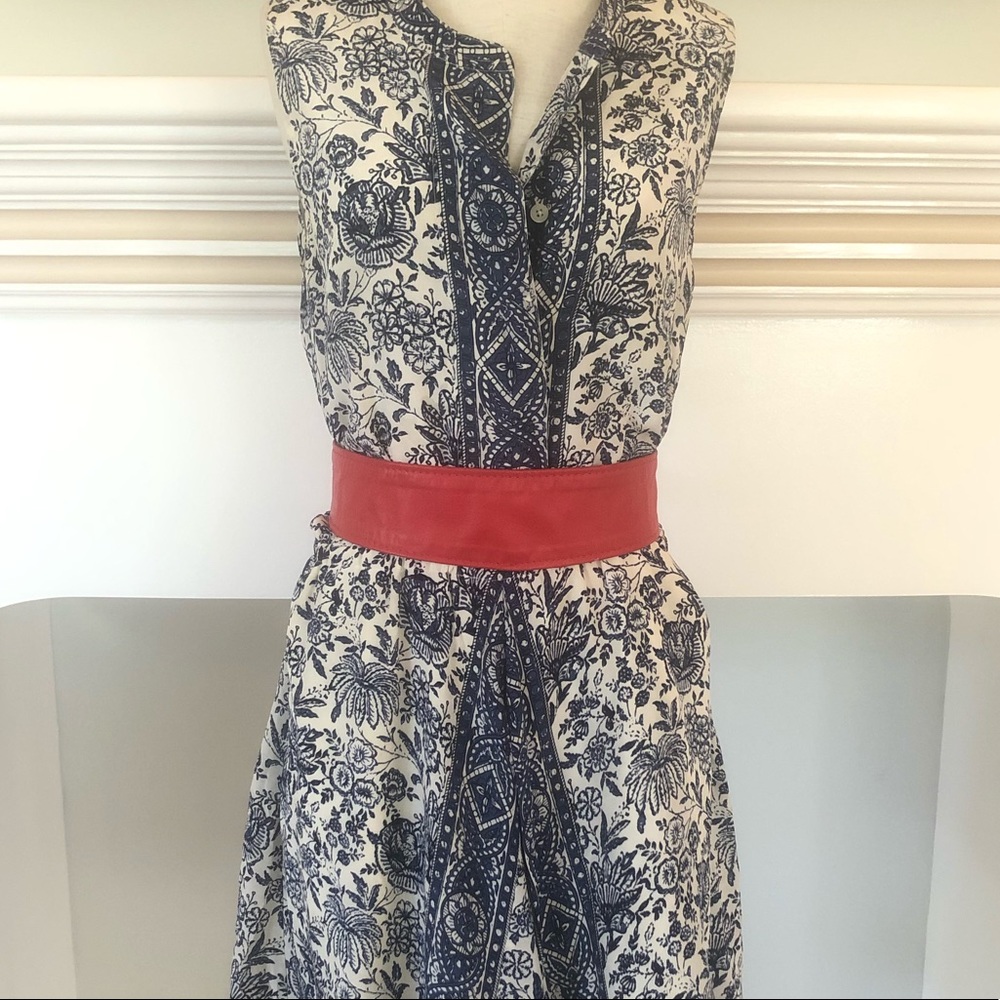 Madewell sleeveless Blue Floral Small dress